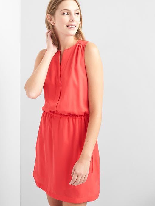 Gap Sleeveless Tie Waist Shirtdress - Hula Red