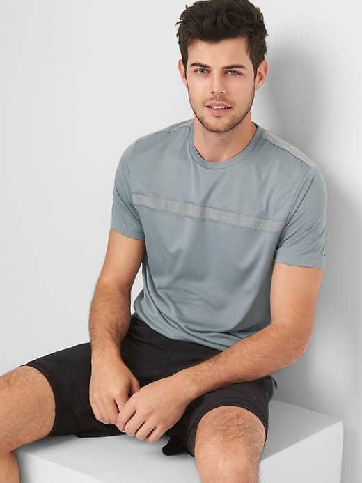 Gap Men Gapfit Aerofast Tee - Mercury Grey