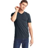 Gap Men Slub V Neck Tee - Moonless Night