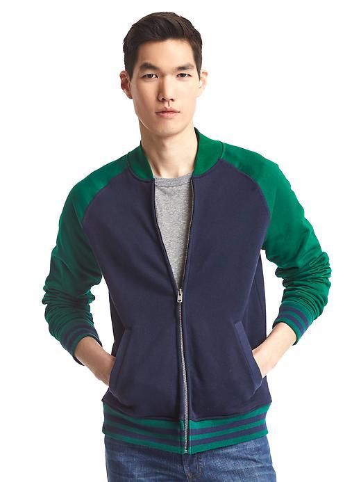 Gap Men Colorblock Bomber Jacket - Dark Night