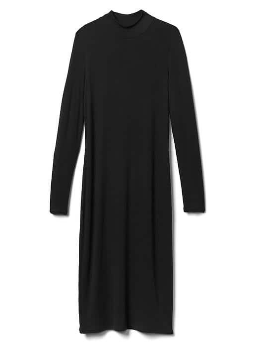 Gap Women Cozy Modal Long Sleeve Dress - True Black
