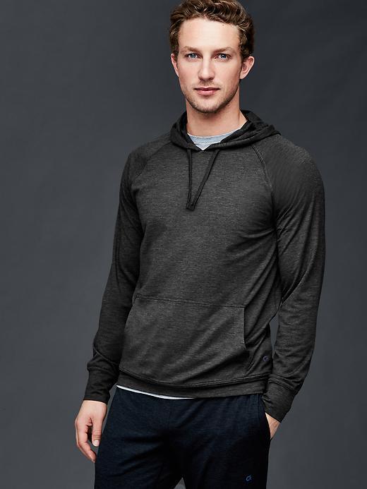 Gap Brushed Jersey Pullover Hoodie - True Black