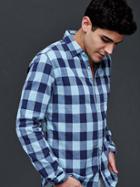 Gap Men Double Layer Gingham Standard Fit Shirt - Hampton Blue