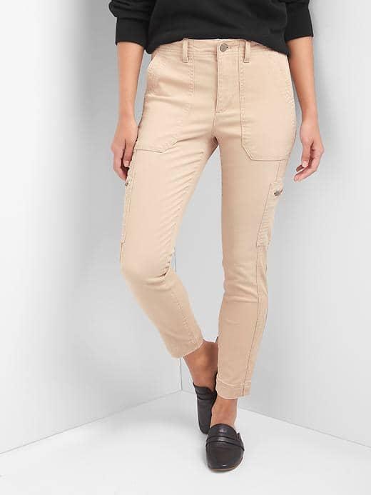 Gap Women High Rise Skinny Ankle Utility Chinos - Dull Rose