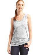 Gap Shirred Scoop Tank - Space Dye Grey Marl