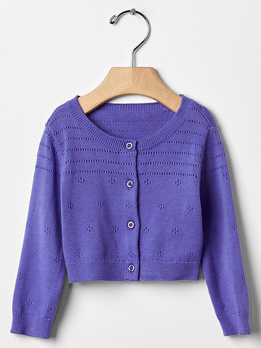 Gap Pointelle Cardigan - Blue Iris