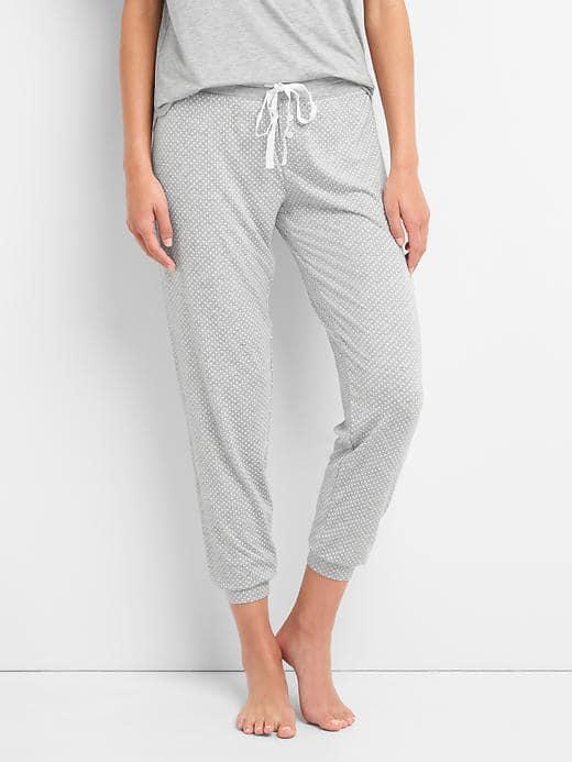 Gap Women Lightweight Modal Sleep Joggers - Dot Grey