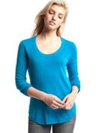 Gap Women Vintage Wash Scoop Neck Sweater - Quantum Blue