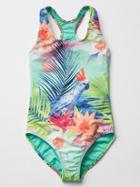Gap Tropical Cockatoo Swim One Piece - Shore Blue