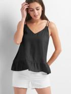 Gap Double Strap Peplum Cami - True Black