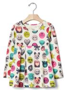 Gap Print Pleated Top - Double Face Coral