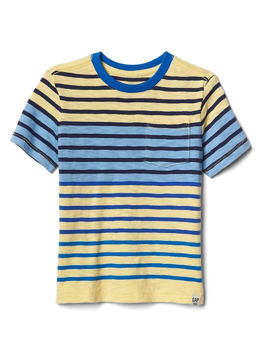 Gap Stripe Block Pocket Tee - Creamy Yellow