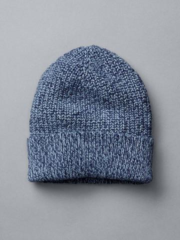 Gap Men Marled Rib Beanie - Navy Marl