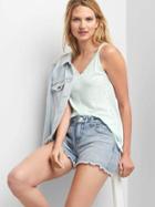 Gap Women Strappy V Neck Tank - Blue Stripe