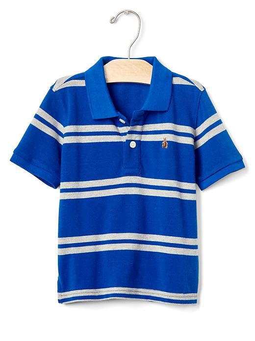 Gap Stripe Pique Polo - Bente Blue