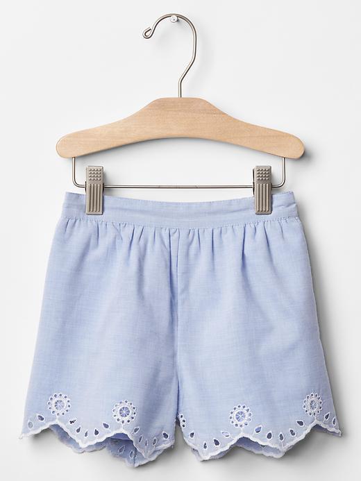 Gap Eyelet Culotte Shorts - Light Blue
