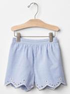 Gap Eyelet Culotte Shorts - Light Blue