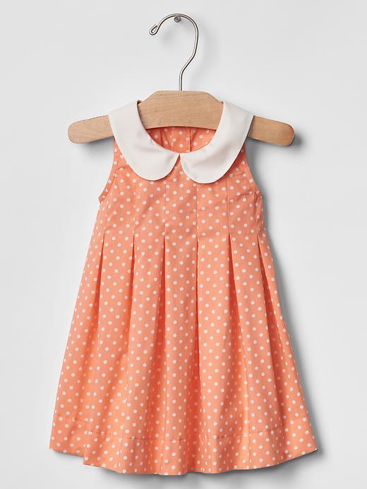 Gap Dotty Round Collar Dress - Peach