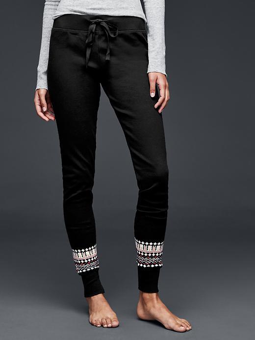 Gap Women Printed Cotton Leggings - Nordic Bordr Blk