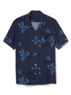Gap Men Floral Print Short Sleeve Shirt - Hibiscus