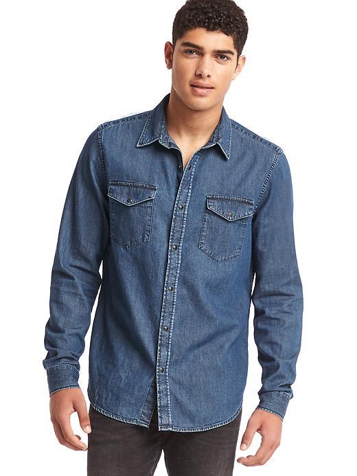 Gap Men 1969 Denim Western Shirt - Dark Indigo
