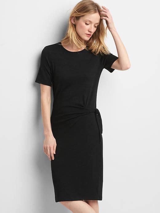 Gap Softspun Knit Tie Dress - True Black