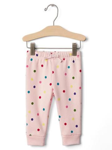 Gap Bright Dots Terry Pants - Pink Cameo