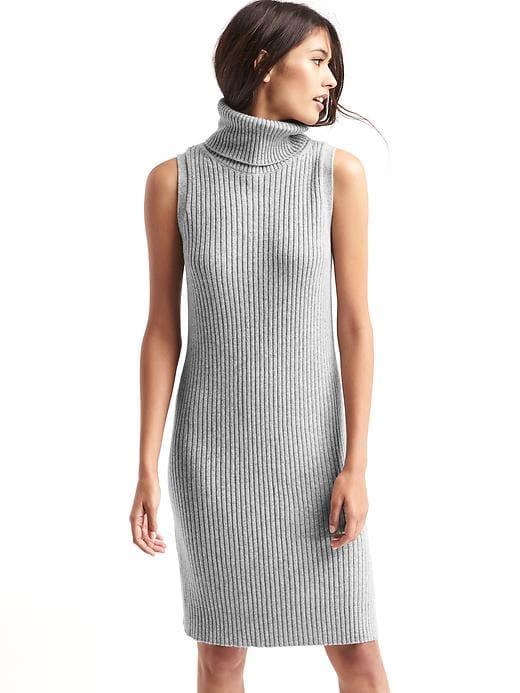 Gap Ribbed Turtleneck Tank Dress - Heather Grey