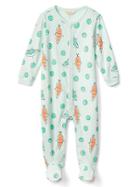 Gap Organic Peas And Carrots Footed One Piece - Stillwater
