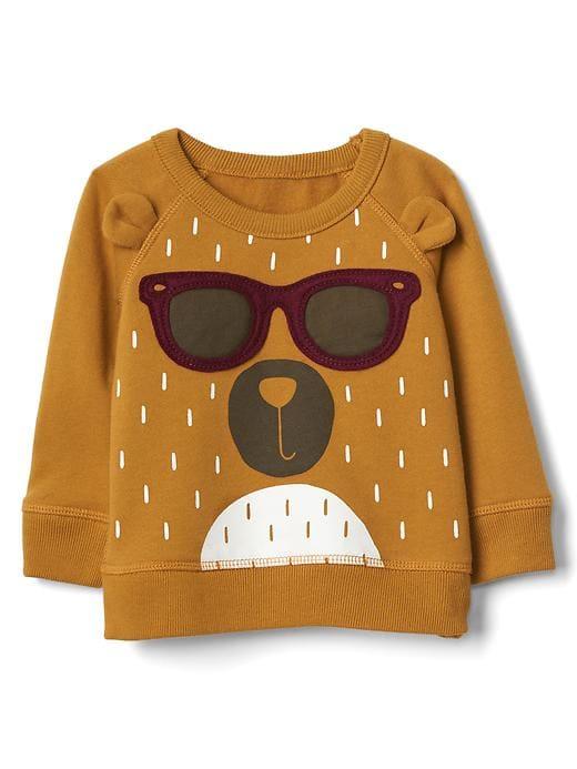 Gap Cool Bear Crew Pullover - Yellow