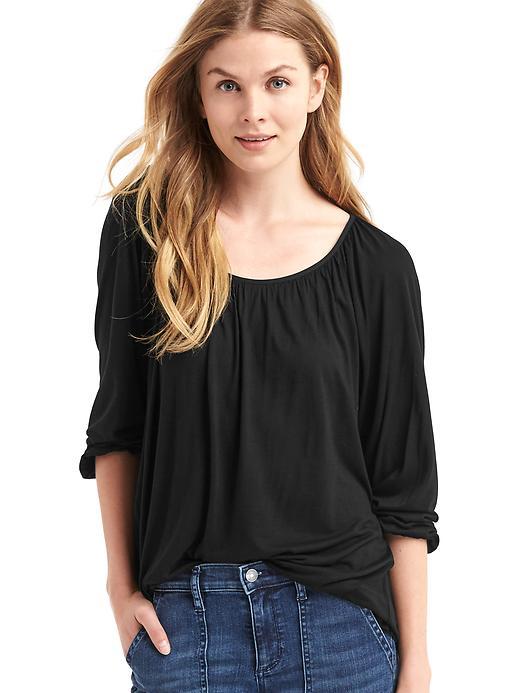 Gap Women Drapey Shirred Top - True Black