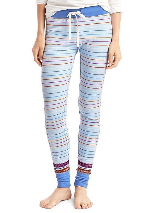 Gap Women Soft Cotton Print Leggings - Border Fairisle Blue