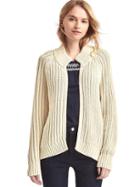 Gap Women Ribbed Bomber Cardigan - Cream