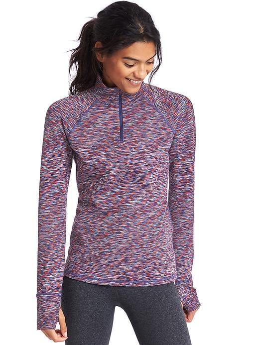 Gap Women Spacedye Half Zip Pullover - Red/navy