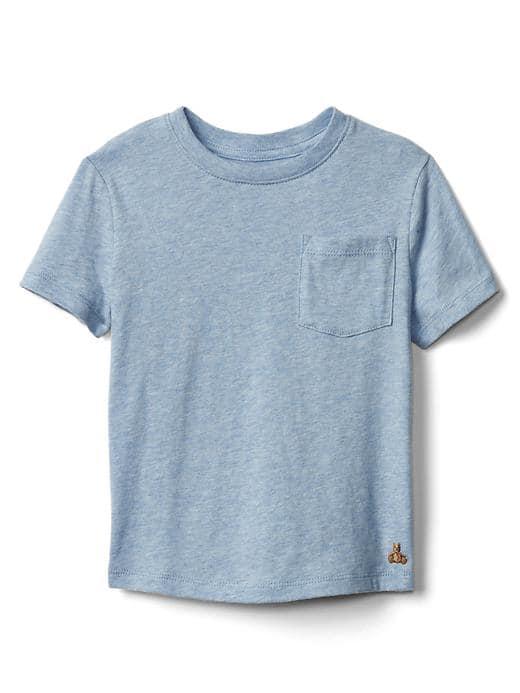 Gap Short Sleeve Pocket Tee - Light Blue Heather