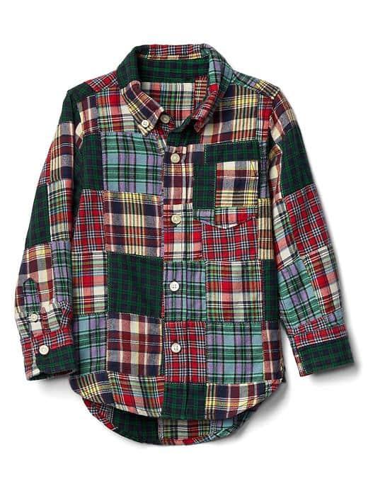 Gap Patchwork Button Down Twill Shirt - Multi