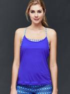 Gap Women Coolmax Layer Shelf Tank - Becca Blue