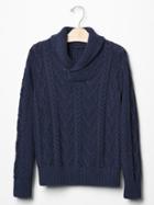 Gap Cable Knit Shawl Sweater - Medium Indigo