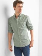 Gap Men True Wash Poplin Garment Dye Slim Fit Shirt - Sage