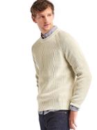 Gap Men Ribbed Crew Sweater - Cream