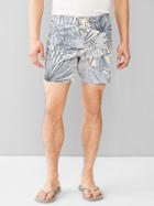 Gap Men Tropical Print Surf Shorts 7&quot; - Floral Blue Print