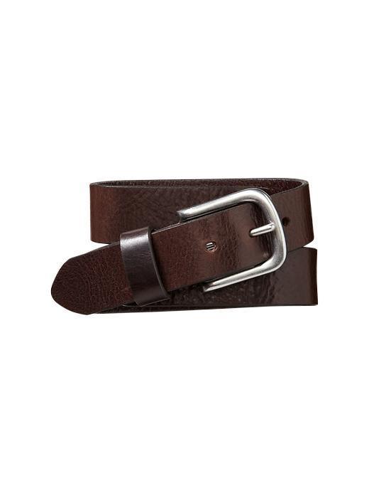 Gap Smooth Leather Belt - Dark Brown