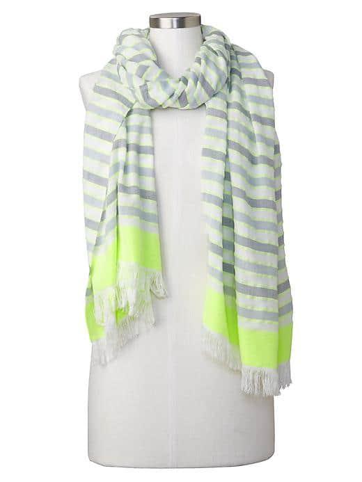 Gap Women Bright Stripe Scarf - Active Yellow