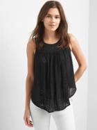 Gap Women Drapey Eyelet Tank - True Black