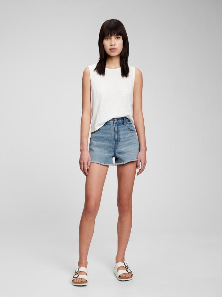 Teen Sky High Rise Denim Shorts With Washwell