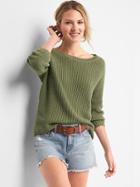 Gap Women Pointelle Boatneck Sweater - Walden Green