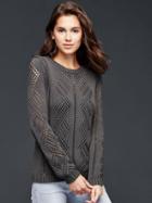Gap Pointelle Pullover Sweater - Soft Black