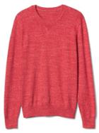 Gap Men Heathered Crew Sweater - Red