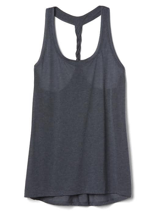 Gap Women Breathe Air Twist Back Tank - Charcoal Gray