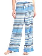 Gap Women Print Tassle Lounge Pants - Canyon Stripe Blue
